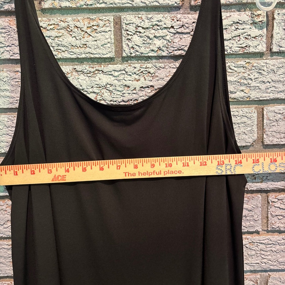 Lisa Bayne Womens Black Scoop Neck Sleeveless Tank Dress Flowy Minimalist Size L - Picture 3 of 5